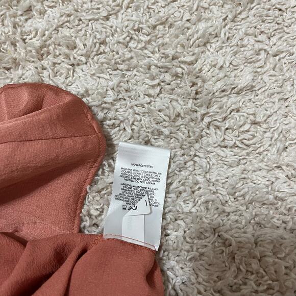 Express Size XS Orange Ruffle Satin Off Shoulder Top - Picture 5 of 5